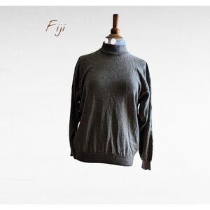 Fiji Made in Italy wool mock neck pullover lightweight sweater   SZ M